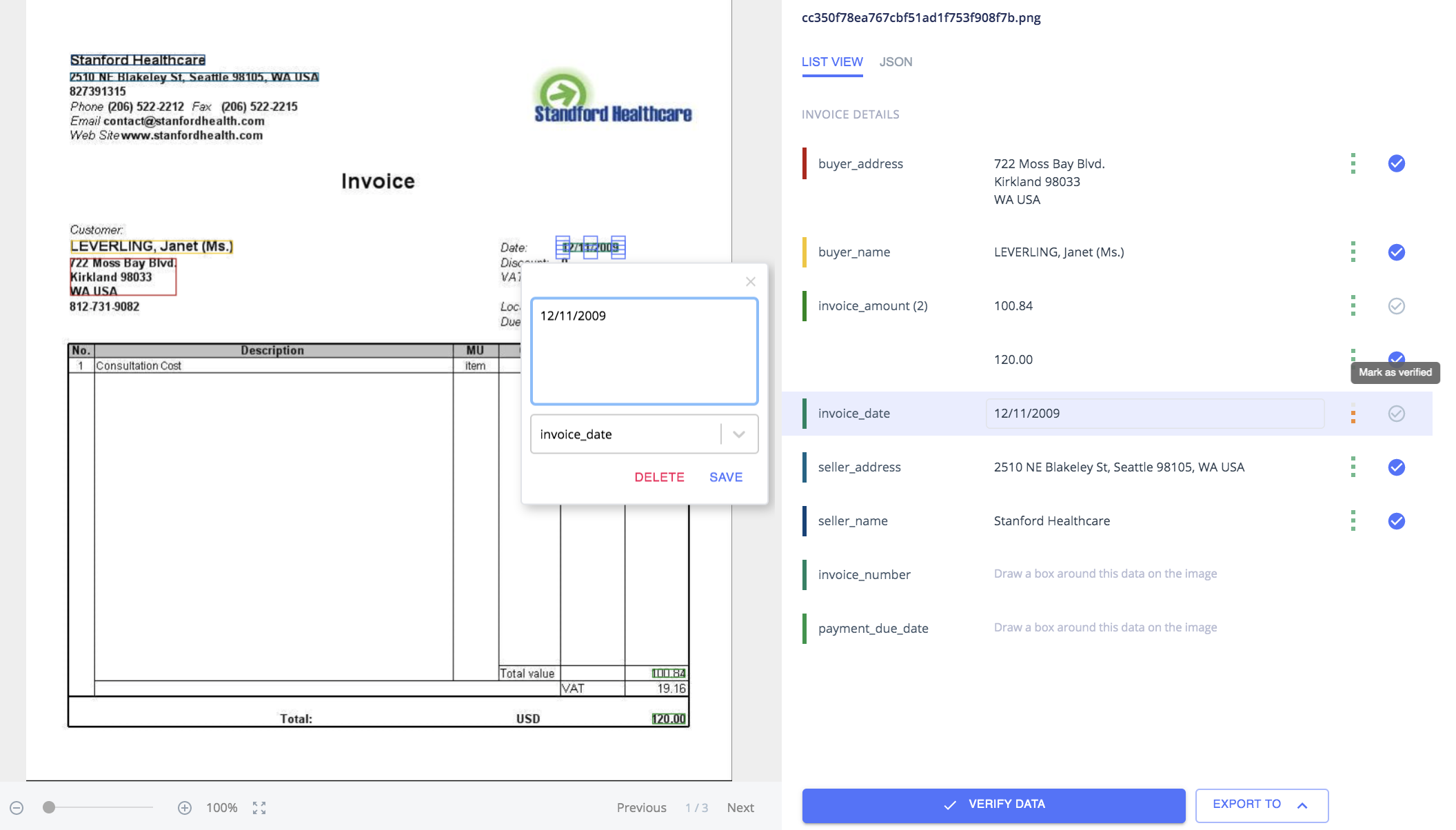 Invoice Capture Tool - Moderation UI